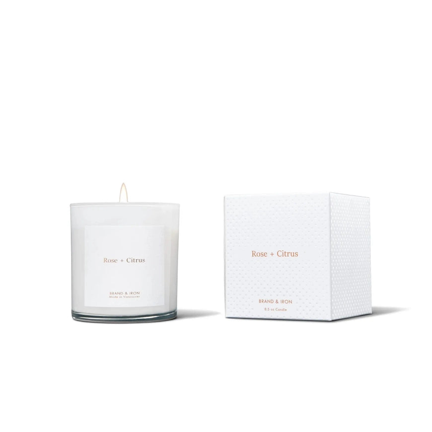 Home Series Candles:  By Brand &amp; Iron - Rose + Citrus