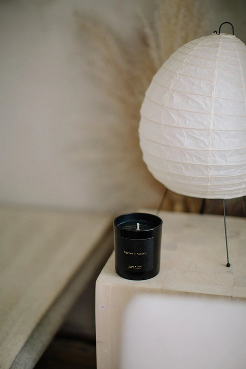 Dark Series Candles:  By Brand &amp; Iron - Spruce + Amber