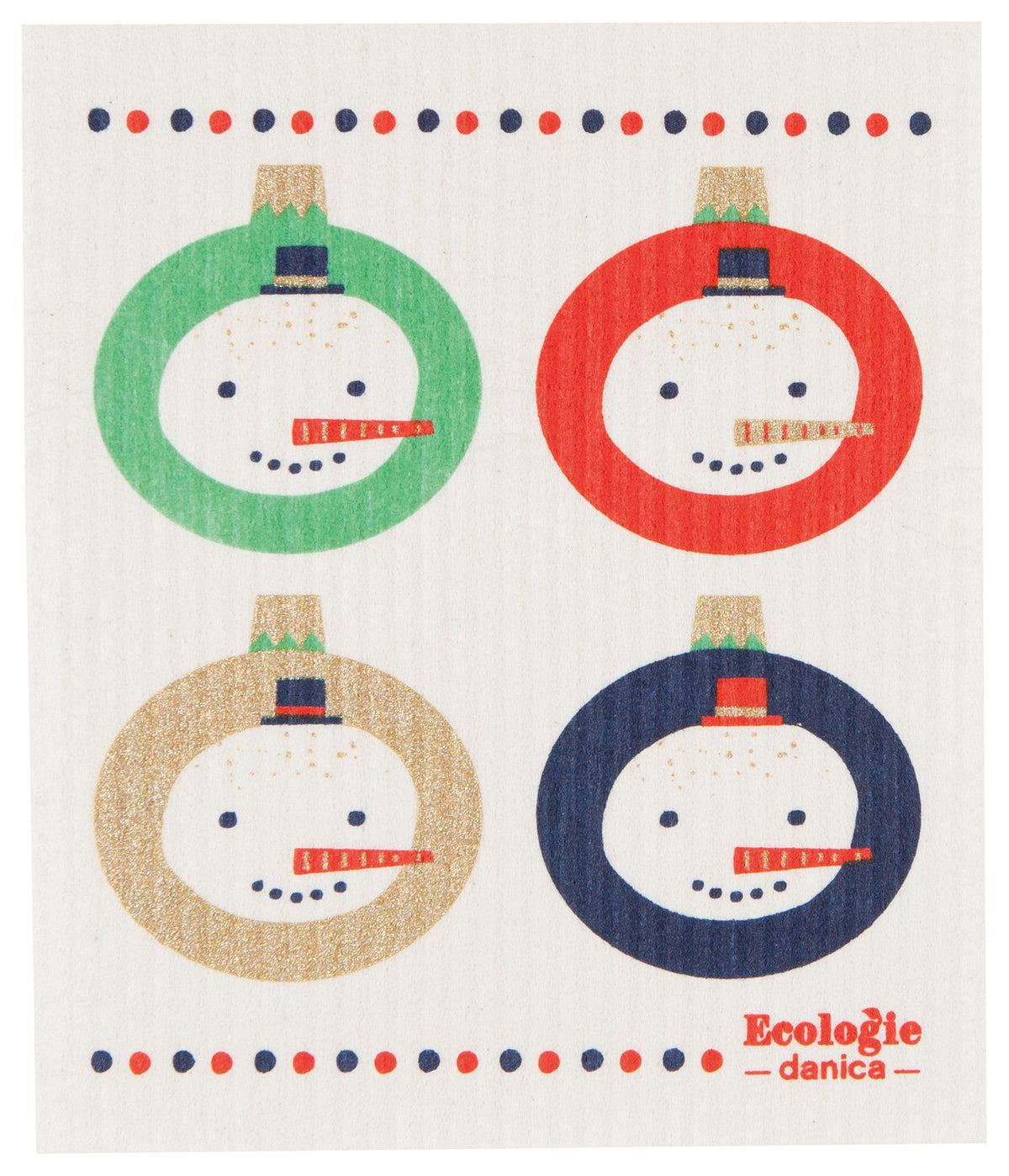 Ecologie- Danica- Swedish Sponge Cloths- Snowman Ornament