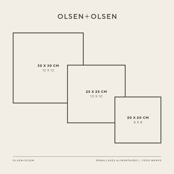 Organic Beeswax Food Wrap - Fitz (Pack of 3) - Olsen + Olsen