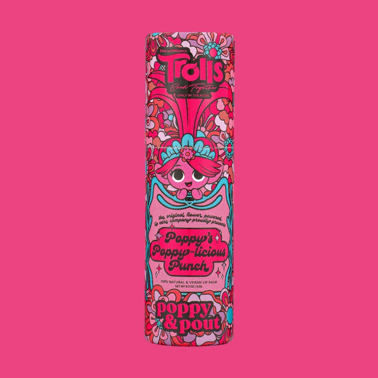 &quot;Trolls 3&quot; Lip Balm - Poppy &amp; Pout ( 4 Options to choose from)